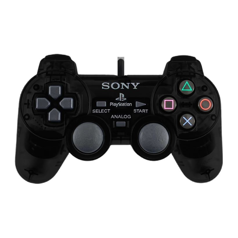 Геймпад Дротовий Sony PlayStation 2 SCPH-10010 DualShock 2 Прозорий Clear Midnight Black 2.5m Б/У - Retromagaz