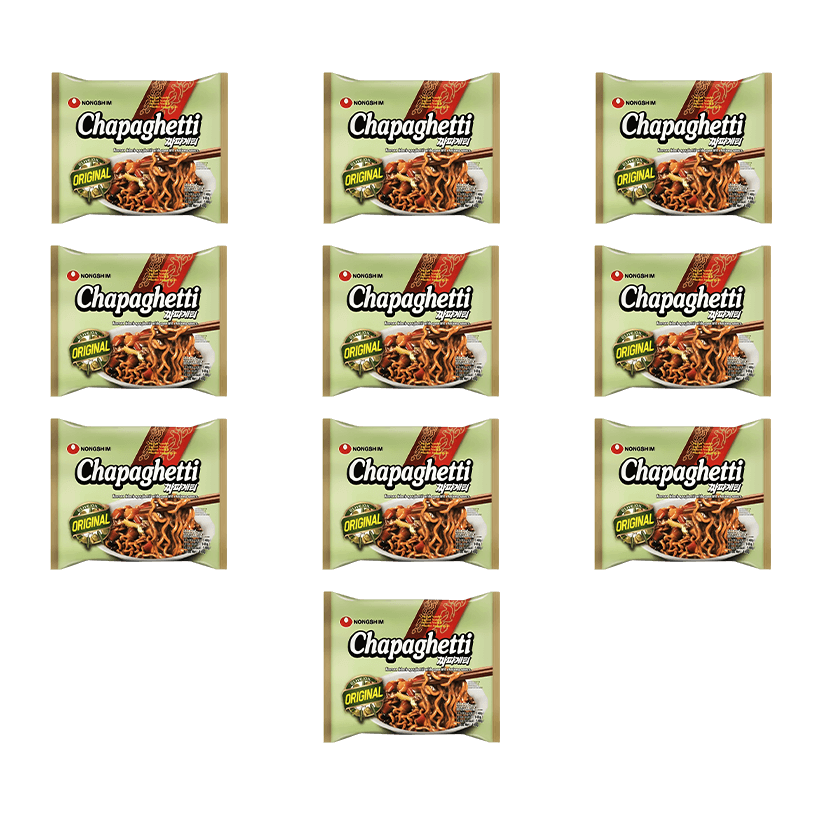 Набір Локшина 10шт Nongshim Chapagetti Рамьон з Овочами та Соєвим Соусом Негостра 140g - Retromagaz