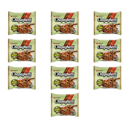 Набір Локшина 10шт Nongshim Ramen Chapagetti Овочі та Соєвий Соус Негостра 140g - Retromagaz