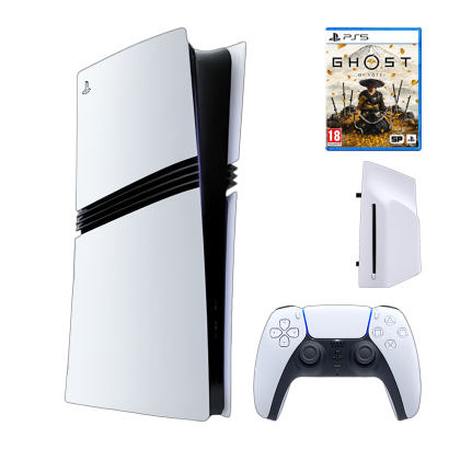 Набор Консоль Sony PlayStation 5 Pro 2TB White Новый  + Игра Ghost of Yotei Русская Озвучка + Дисковод Slim Disc Drive - Retromagaz