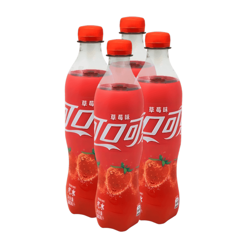 Набор Напиток 4шт Coca-Cola Азиатская Strawberry 500ml - Retromagaz