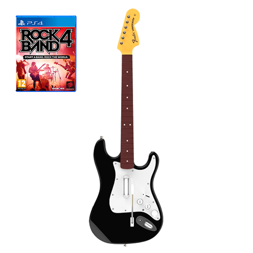 Гітара Бездротовий Harmonix PlayStation 4 Rock Band 4 Black White Б/У - Retromagaz