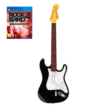 Гитара Беспроводной Harmonix PlayStation 4 Rock Band 4 Black White Б/У - Retromagaz