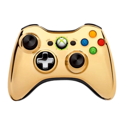 Геймпад Беспроводной Microsoft Xbox 360 Chrome Series Gold Gold Б/У - Retromagaz