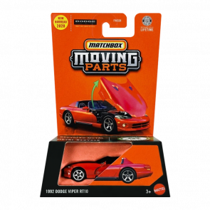 Тематическая Машинка Matchbox 1992 Dodge Viper RT10 Moving Parts 1:64 JHV40 Red - Retromagaz