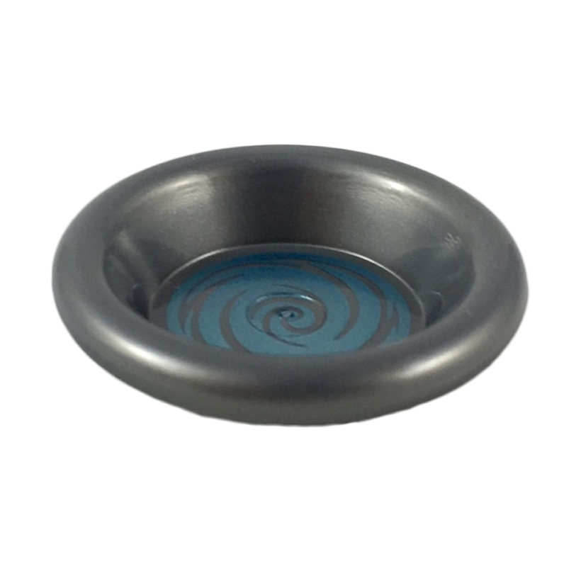 Посуд Lego Dish 3 x 3 with Metallic Light Blue Swirl Pattern 6256pb06 6233916 Flat Silver Б/У - Retromagaz
