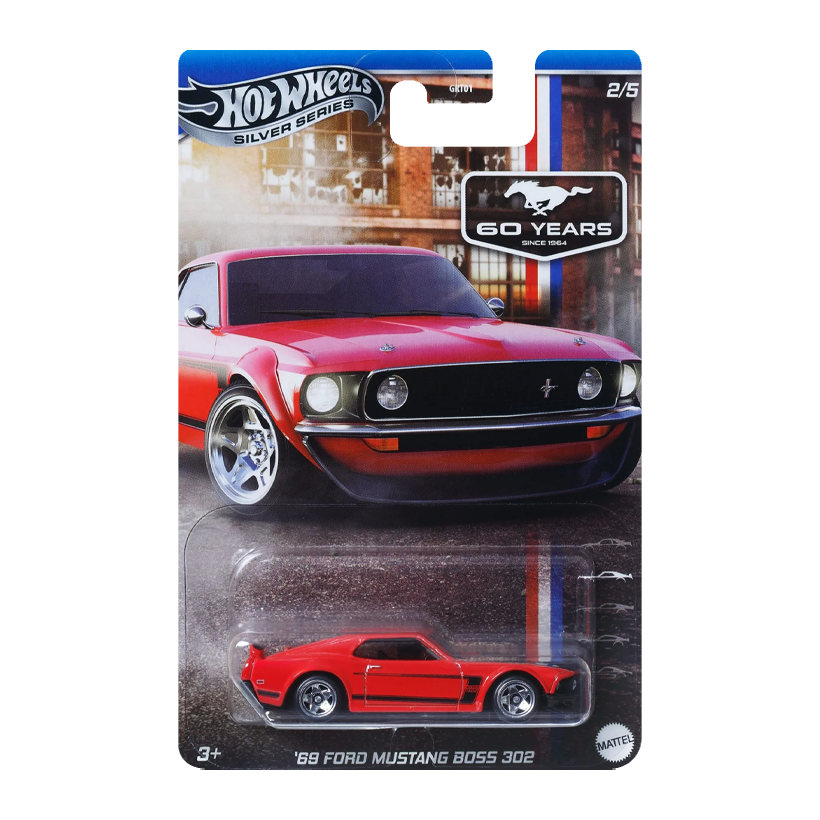 Тематична Машинка Hot Wheels '69 Ford Mustang Boss 302 Mustang 60th 1:64 JBY51 Red - Retromagaz