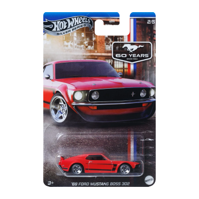 Тематична Машинка Hot Wheels '69 Ford Mustang Boss 302 Mustang 60th 1:64 JBY51 Red - Retromagaz
