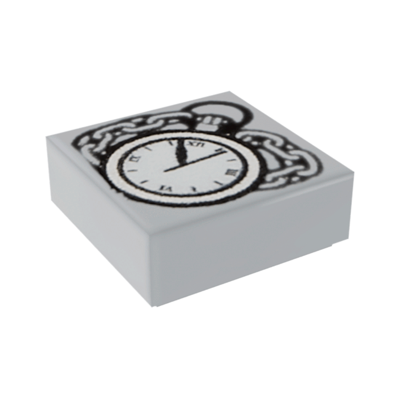 Плитка Lego Декоративна Groove with Pocket Watch and Chain Pattern 1 x 1 3070bpb075 6042512 Light Bluish Grey Б/У - Retromagaz