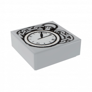 Плитка Lego Groove with Pocket Watch and Chain Pattern Декоративная 1 x 1 3070bpb075 6042512 Light Bluish Grey 2шт Б/У