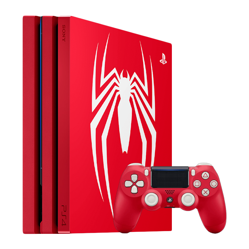 Набор Консоль Sony PlayStation 4 Pro CUH-70-71xx Spider-Man Limited Edition 1TB Red Б/У  + Геймпад Беспроводной DualShock 4 Spider-Man Version 2 - Retromagaz
