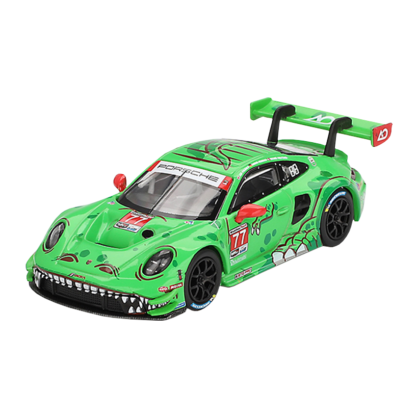 Машинка Premium MINI GT Porsche 911 GT3 R #77 AO Racing 1:64 MGT00889-CH Green - Retromagaz