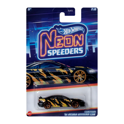 Тематическая Машинка Hot Wheels Custom '01 Acura Integra GSR Neon Speeders 1:64 HLH72/HRW73 Black - Retromagaz