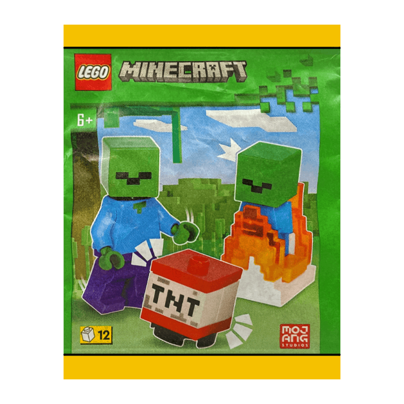 Конструктор Lego Фігурка Zombie with Burning Baby Zombie Paper Bag Minecraft 662403 min010 Новий - Retromagaz