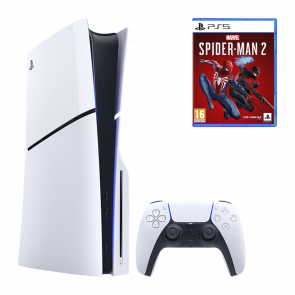 Набір Консоль Sony PlayStation 5 Slim Blu-ray 1TB White Б/У  + Гра Marvel’s Spider-Man 2 Російська Озвучка - Retromagaz