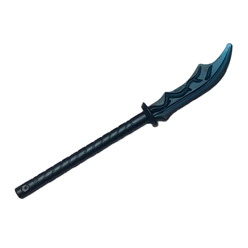 Оружие Lego Меч Naginata with Marbled Trans-Light Blue Pattern 41159pb01 6267177 Pearl Dark Grey Б/У - Retromagaz