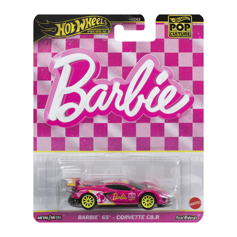 Машинка Premium Hot Wheels Corvette C8.R Barbie Pop Culture 1:64 HVJ51 Pink - Retromagaz