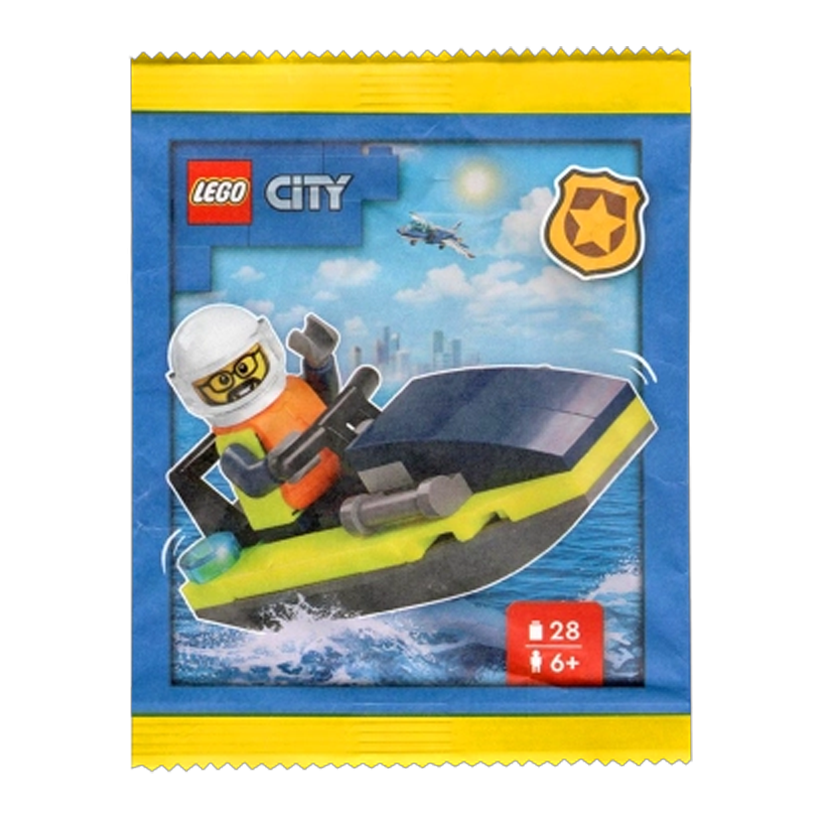 Конструктор Lego Фигурка Police Officer with Jet Ski Paper Bag City 952408 cty1790 Новый - Retromagaz