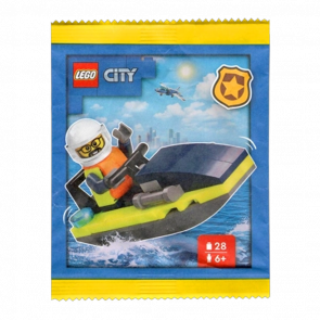 Конструктор Lego Фігурка Police Officer with Jet Ski Paper Bag City 952408 cty1790 Новий - Retromagaz