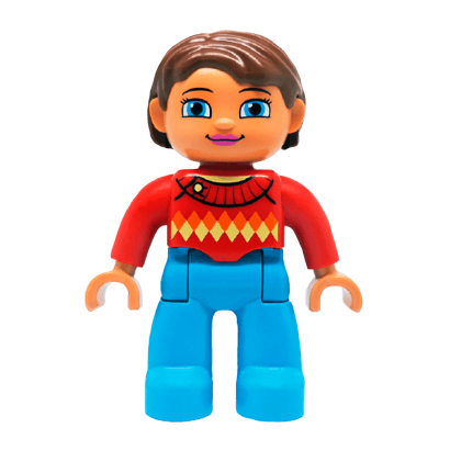 Фігурка Lego Medium Blue Legs Red Sweater Duplo Girl 47394pb180 Б/У - Retromagaz