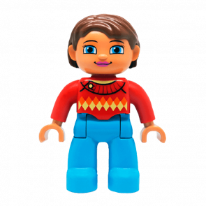 Фігурка Lego Girl Medium Blue Legs Red Sweater Duplo 47394pb180 Б/У - Retromagaz