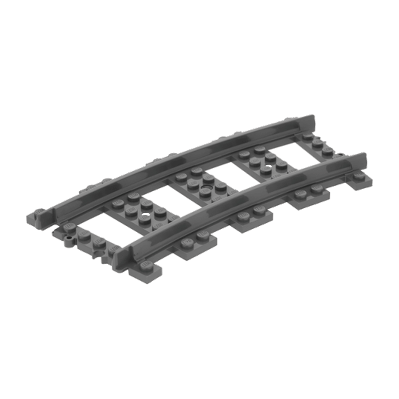 Для Поезда 2шт Lego Рельсы Curve 53400 4279717 Dark Bluish Grey Б/У - Retromagaz
