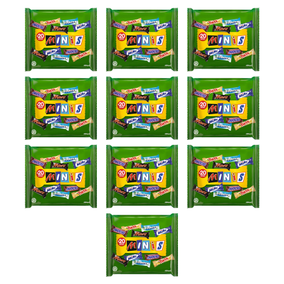 Набор Ассорти 10шт Mars Mini Snickers Twix Bounty Milky Way 20 Батончиков 400g - Retromagaz