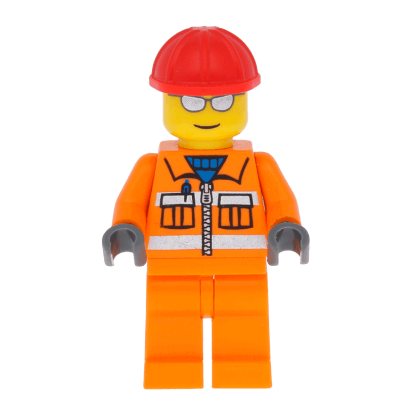 Фігурка Lego Construction 973pb0263 Worker Red Helmet Silver Sunglasses City cty0125 Б/У - Retromagaz