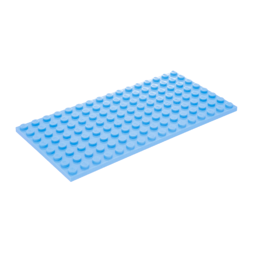 Пластина 2шт Lego Обычная 8 x 16 92438 4600612 Bright Light Blue Б/У - Retromagaz