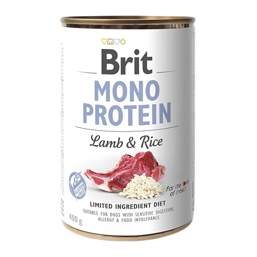 Влажный Корм для Собак Brit Care Mono Protein Ягненок и Рис 400g - Retromagaz