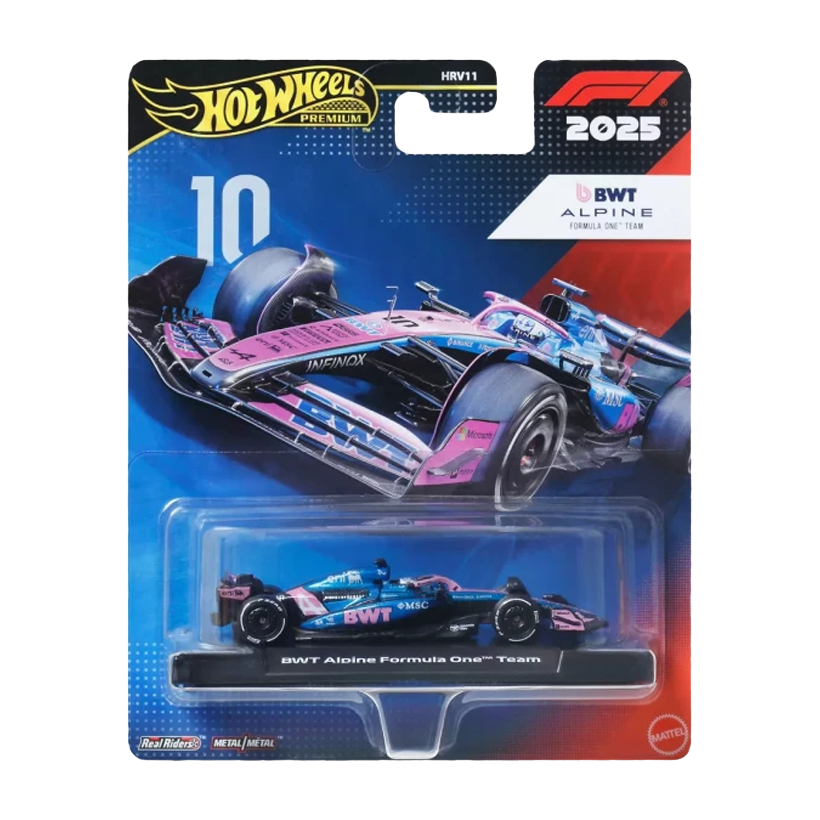 Машинка Premium Hot Wheels BWT Alpine Formula One Team (#10 Pierre Gasly) 1:64 JKD82 Blue - Retromagaz