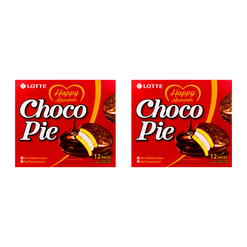 Набір Тістечка 2шт Lotte Чокопай Choco Pie (12 Тістечок) 336g - Retromagaz