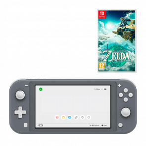 Набір Консоль Nintendo Switch Lite 32GB Grey Новий  + Гра The Legend of Zelda: Tears of the Kingdom Російська Озвучка - Retromagaz