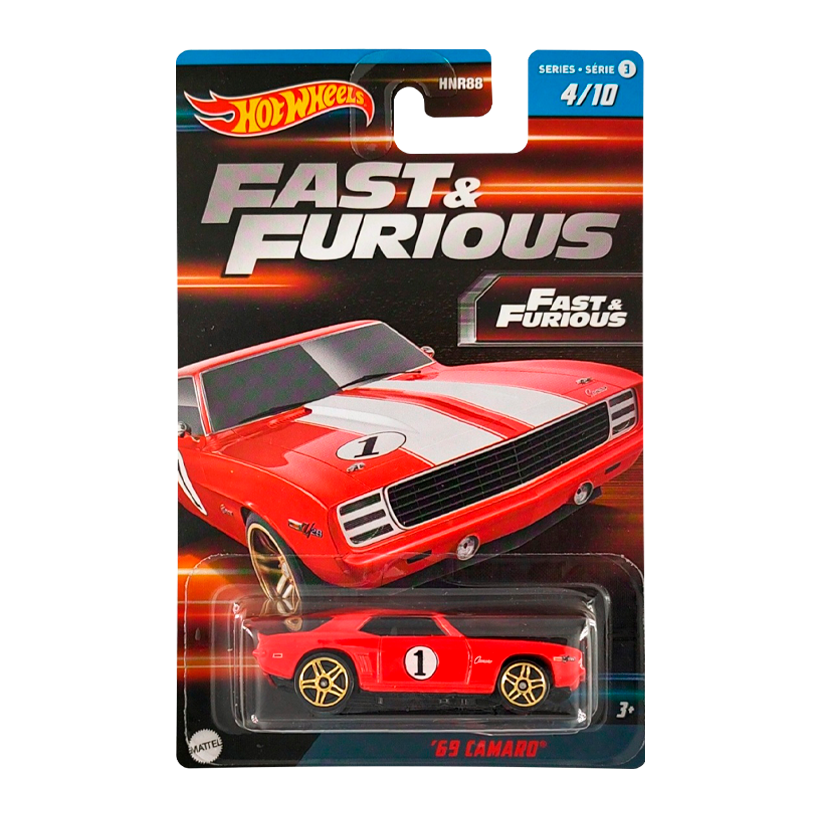 Тематическая Машинка Hot Wheels '69 Camaro Fast & Furious 1:64 HNR88/HNT14 Red - Retromagaz