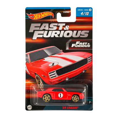Тематическая Машинка Hot Wheels '69 Camaro Fast & Furious 1:64 HNR88/HNT14 Red - Retromagaz