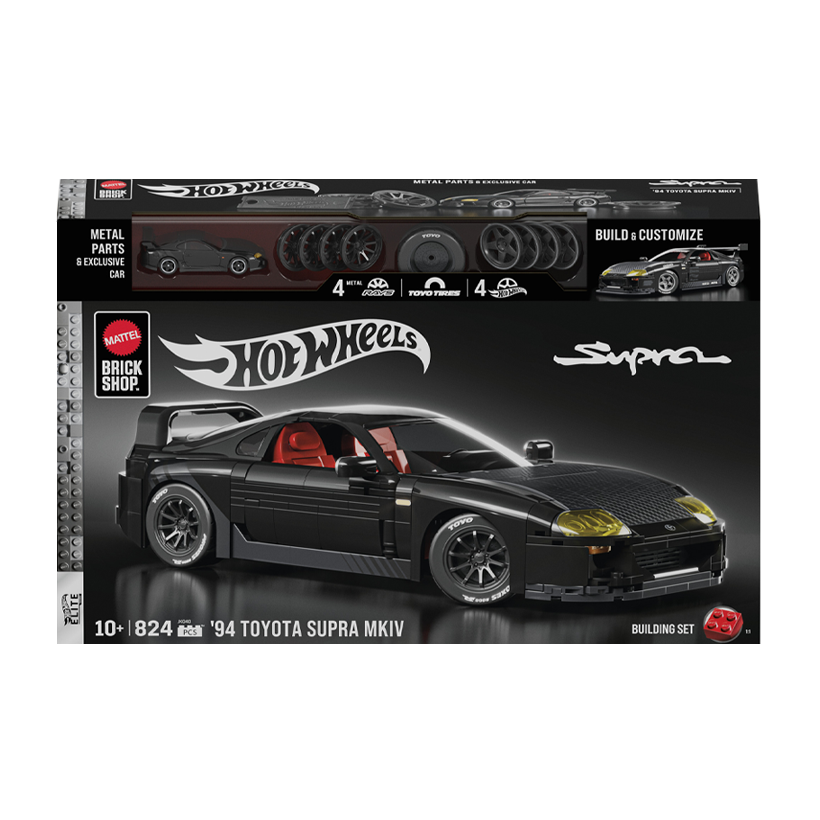 Конструктор Hot Wheels Mattel Brick Shop Hot Wheels ‘Toyota Supra '94 MKIV 824 Деталей JKG40 Black - Retromagaz