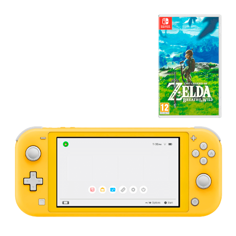 Набор Консоль Nintendo Switch Lite 32GB Yellow Б/У  + Игра The Legend of Zelda Breath of The Wild Русская Озвучка - Retromagaz