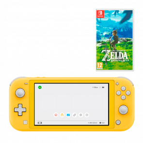 Набір Консоль Nintendo Switch Lite 32GB (045496452681) Yellow Б/У + Гра The Legend of Zelda Breath of The Wild Російська Озвучка Б/У - Retromagaz