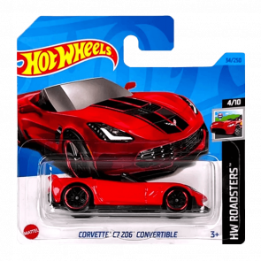 Машинка Базовая Hot Wheels Corvette C7 Z06 Convertible Roadsters 1:64 HKH41 Red - Retromagaz