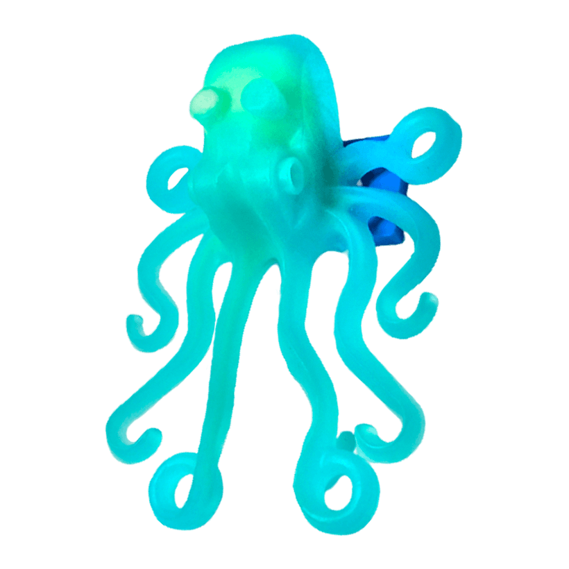 Фигурка Lego Вода Octopus with Marbled Glow In Dark Opaque Pattern Animals 6086pb01 8636 4535279 Trans-Light Blue Б/У - Retromagaz