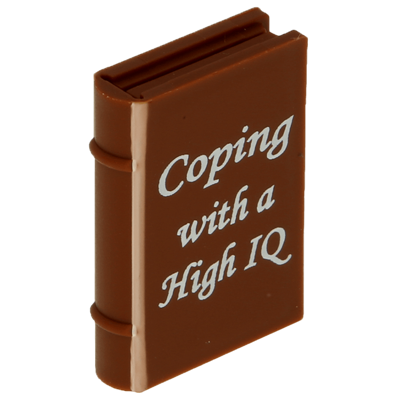 Книга Lego Book 2 x 3 with White 'Coping with a High IQ' Pattern 33009pb049 6109696 Reddish Brown Б/У - Retromagaz