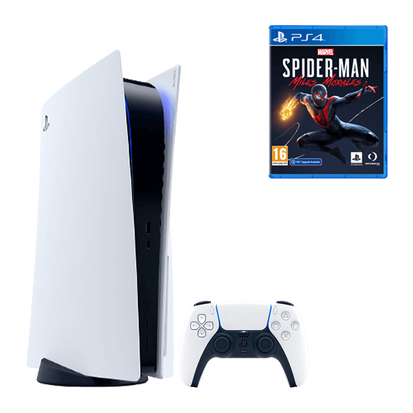 Набор Консоль Sony PlayStation 5 Blu-ray 825GB White Без Геймпада Б/У  + Игра Marvel's Spider-Man: Miles Morales Русская Озвучка - Retromagaz