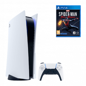 Набор Консоль Sony PlayStation 5 Blu-ray 825GB White Б/У  + Игра Marvel's Spider-Man: Miles Morales Русская Озвучка