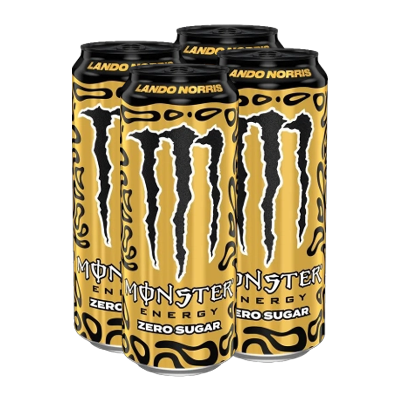 Набор Напиток Энергетический 4шт Monster Energy Lando Norris Formula 1 Limited Gold Edition Zero Sugar 500ml - Retromagaz