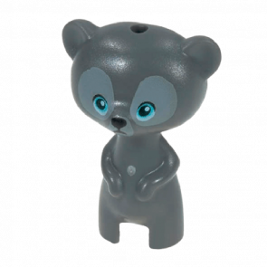Фігурка Lego Земля Bear Baby Cub Medium Azure Eyes Black Nose and Light Bluish Gray Fur Animals 16543pb01 6063638 Dark Bluish Grey Б/У - Retromagaz