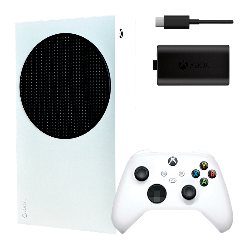 Набір Консоль Microsoft Xbox Series S 512GB White Б/У  + Акумулятор Play and Charge Kit + Кабель USB Type-C Black Новий + Геймпад Бездротовий Robot White - Retromagaz