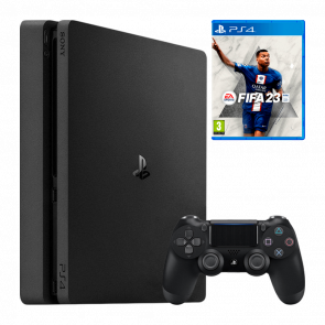 Набір Консоль Sony PlayStation 4 Slim 1TB Black Новий + Гра FIFA 23 Російська Озвучка Набір Консоль Sony PlayStation 4 Slim 1TB Black Новий + Гра FIFA 23 Російська Озвучка - Retromagaz