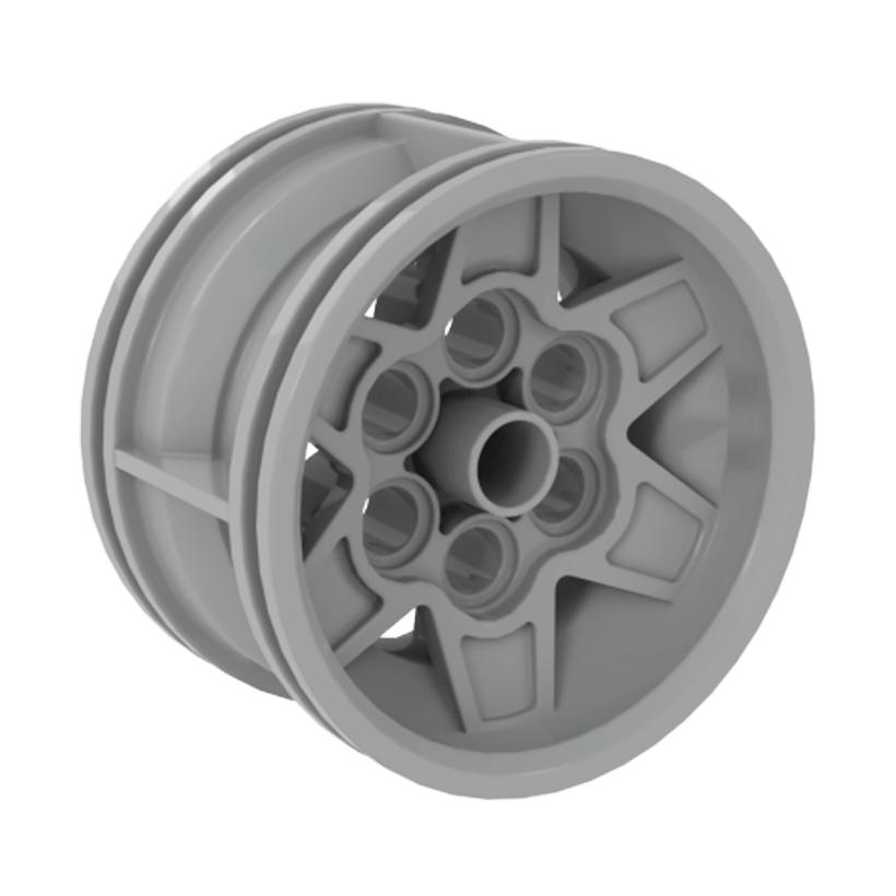 Колесо Lego Диск Technic Racing Small 6 Pin Holes 43.2mm D. x 26mm 56908 51488 4634091 Light Bluish Grey Б/У - Retromagaz