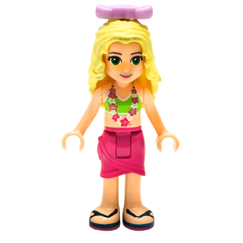 Фігурка Lego Girl Isabella Magenta Wrap Skirt Lime Bikini Top Friends frnd033 2 Б/У - Retromagaz