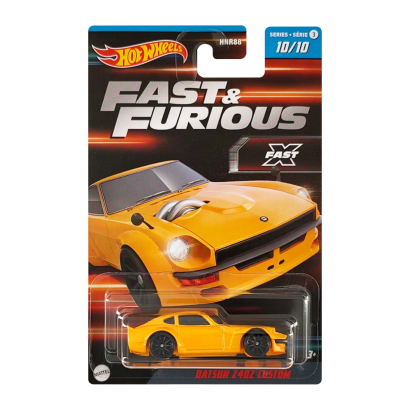 Тематическая Машинка Hot Wheels Datsun 240Z Custom Fast & Furious 1:64 HNR88/HNT20 Yellow - Retromagaz